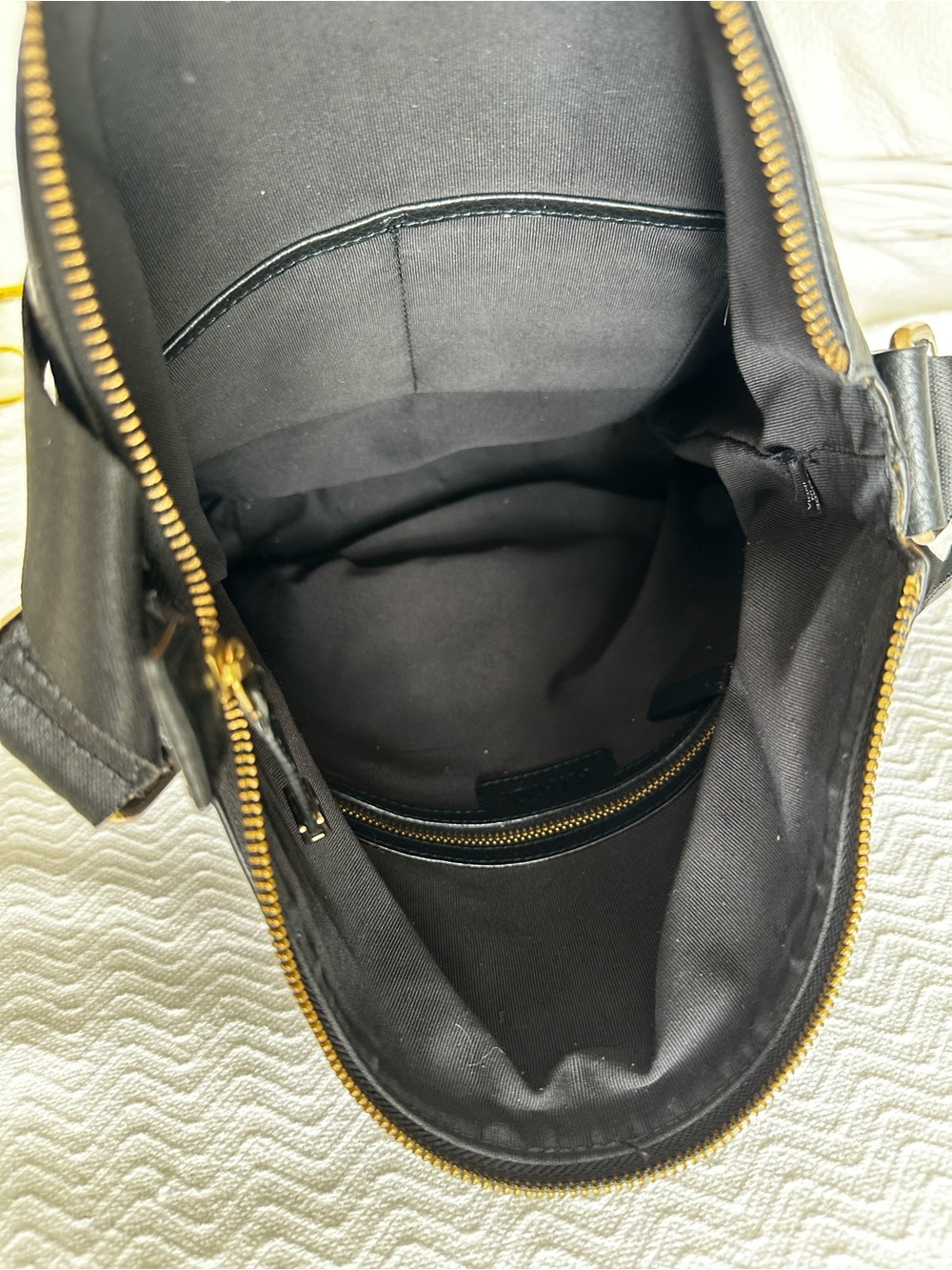 Kiko Black Pebbled Leather Crossbody Tote with Gold Hardware - Picture 3 of 7